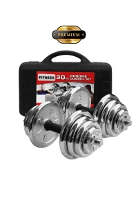 CAN SPORT 30 KİLOGRAM SET DAMBIL KROM DUMBELL AĞIRLIK ÇANTALI DAMBİL HALTER ÇUBUĞU HEDİYELİ